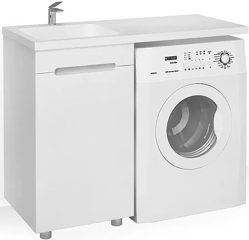 Тумба под умывальник напольная над стиральной машиной Raval Forte 110 L белый For.01.110.L/N/W