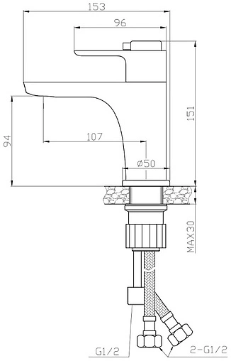 Термостатст для раковины с гигиенической лейкой Rossinka хром RS50-15