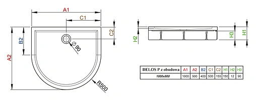 Поддон для душа Radaway Delos P 4Z19150-03N