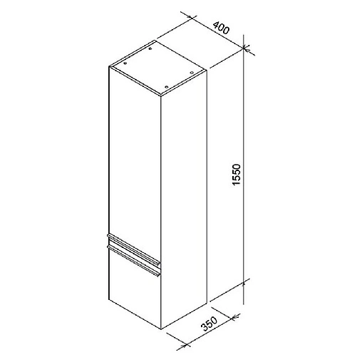 Шкаф-пенал подвесной Ravak Clear 40 L белый X000000761