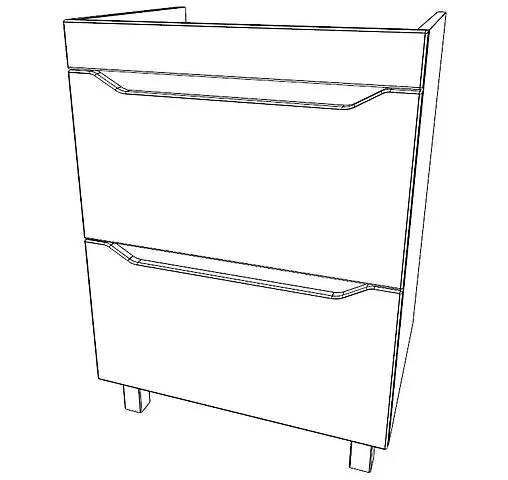 Тумба-умывальник напольный Айсберг Ева 60 белый/бетон DA5915T+4670142930044
