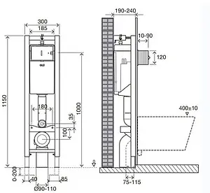 Инсталляция для подвесного унитаза OLI Quadra Plus 280490 Инсталляция для подвесного унитаза OLI Quadra Plus 280490, 2