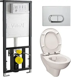 Комплект 5 в 1 VitrA S20 Rim-Ex 9004B003-7202 с кнопкой Loop 740-0580 хром глянцевый Комплект 5 в 1 VitrA S20 Rim-Ex 9004B003-7202 с кнопкой Loop 740-0580 хром глянцевый, 1