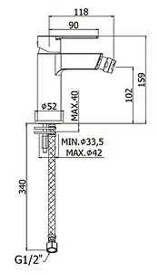 Смеситель для биде Paffoni Ringo чёрный матовый RIN131NO Смеситель для биде Paffoni Ringo чёрный матовый RIN131NO, 2