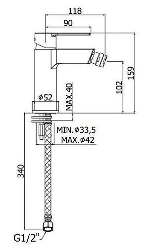 Смеситель для биде Paffoni Ringo чёрный матовый RIN131NO Смеситель для биде Paffoni Ringo чёрный матовый RIN131NO