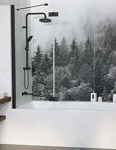 Шторка на ванну 1400мм прозрачное стекло Radaway Essenza New Black PND II 140 L 10002140-54-01L, 1