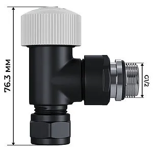 Комплект вентилей терморегулирующих угловых 15x1.0 x ½"н Royal Thermo Design Pro черный RATVXU11215BL Комплект вентилей терморегулирующих угловых 15x1.0 x ½"н Royal Thermo Design Pro черный RATVXU11215BL, 4