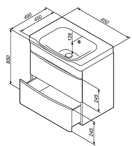 Тумба под умывальник подвесная Am.Pm Like 65 белый M80FHX0652WG Тумба под умывальник подвесная Am.Pm Like 65 белый M80FHX0652WG, 2