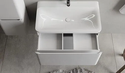 Тумба-умывальник подвесная Raval Welto 80 белый Wel.01.80/P/W/RL+Solo.08.80/W/RL