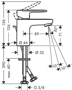 Смеситель для раковины Hansgrohe Vernis Blend 70 хром 71550000 Смеситель для раковины Hansgrohe Vernis Blend 70 хром 71550000, 2