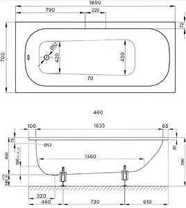 Ванна стальная Bette Classic 180х70 anti-slip белый 1271-000 AR Ванна стальная Bette Classic 180х70 anti-slip белый 1271-000 AR, 2