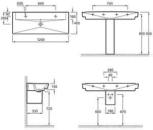 Раковина Jacob Delafon Reve 120 белый E4824-00 Раковина Jacob Delafon Reve 120 белый E4824-00, 2