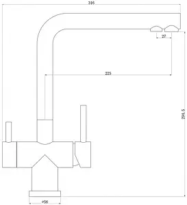 Смеситель для кухни с подключением к фильтру Swedbe Selene Plus нержавеющая сталь K8144M, 2