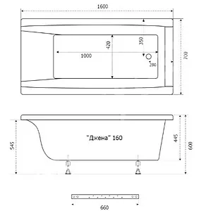 Ванна акриловая Triton Джена 160x70 Щ0000001222 Ванна акриловая Triton Джена 160x70 Щ0000001222, 2