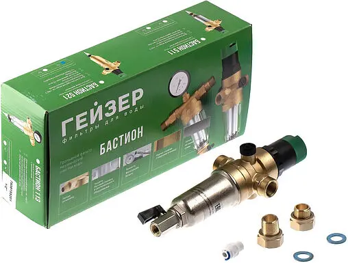 Фильтр тонкой очистки воды с редуктором давления ½&quot;н x ½&quot;н Гейзер Бастион 521 32682
