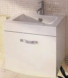 Тумба-умывальник подвесная Comforty Лаура 60-1 белый Тумба-умывальник подвесная Comforty Лаура 60-1 белый, 1