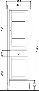 Шкаф-пенал напольный Kerasan Retro 46 белый 731530, 2