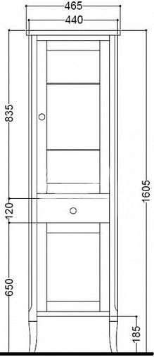 Шкаф-пенал напольный Kerasan Retro 46 белый 731530