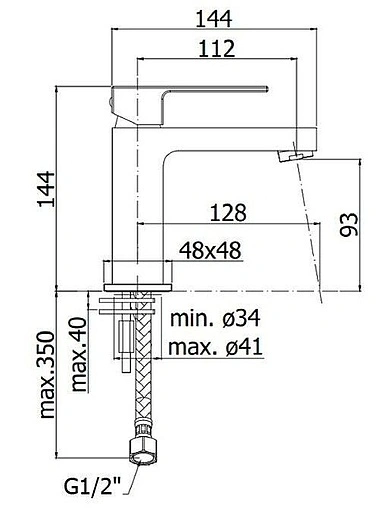 Смеситель для раковины Paffoni Elle чёрный матовый EL071NO