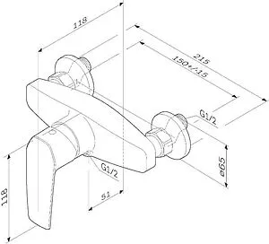 Смеситель для душа Am.Pm Gem чёрный матовый F90A20022 Смеситель для душа Am.Pm Gem чёрный матовый F90A20022, 2