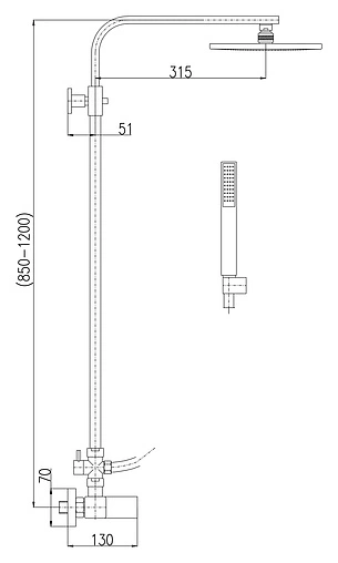 Душевая система со смесителем для душа Rav Slezak Loira хром LR580.5/6