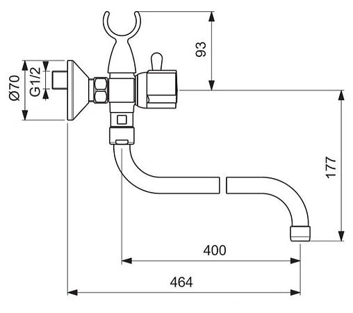 Смеситель для ванны с длинным изливом Vidima Eco хром BA164AA