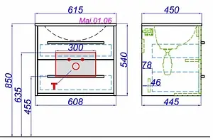 Тумба-умывальник подвесная Aqwella Miami 60 белый/дуб сонома Mai.01.06+Mal.06.04.D Тумба-умывальник подвесная Aqwella Miami 60 белый/дуб сонома Mai.01.06+Mal.06.04.D, 2