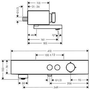 Термостат для ванны Hansgrohe ShowerTablet Select 400 хром 24340000, 2