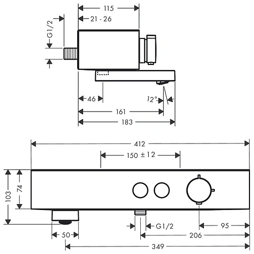 Термостат для ванны Hansgrohe ShowerTablet Select 400 хром 24340000