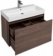 Тумба-умывальник подвесная Aquanet Нью-Йорк 85 орех 00203947+00198208