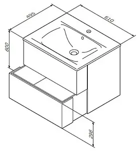 Тумба-умывальник подвесная Am.Pm Spirit 2.0 60 белый M70AFHX0602WG+M70AWCC0602WG, 2