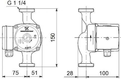 Насос циркуляционный для ГВС Grundfos UP 20-30 NK 59643501