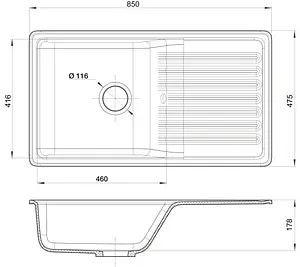 Мойка кухонная GranFest Quarz GF-ZW-73 бежевый Мойка кухонная GranFest Quarz GF-ZW-73 бежевый, 2