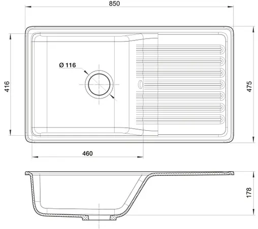 Мойка кухонная GranFest Quarz GF-ZW-73 бежевый