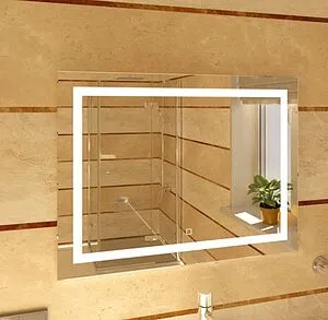 Зеркало с подсветкой Continent Rimini Led 100x80 с механической кнопкой белый, 4