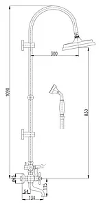 Душевая система со смесителем для ванны Rav Slezak Morava retro хром MK159.5/3 Душевая система со смесителем для ванны Rav Slezak Morava retro хром MK159.5/3, 2