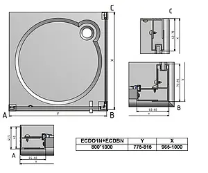 Душевое ограждение 800x1000мм прозрачное стекло Roltechnik Exclusive Line ECDO1N+ECDBN/800*1000 562-8000000-00-02+563-1000000-00-02 Душевое ограждение 800x1000мм прозрачное стекло Roltechnik Exclusive Line ECDO1N+ECDBN/800*1000 562-8000000-00-02+563-1000000-00-02, 2