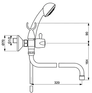 Смеситель для ванны с длинным изливом Vidima Iskar хром BA167AA Смеситель для ванны с длинным изливом Vidima Iskar хром BA167AA, 2