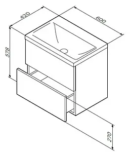 Тумба под умывальник подвесная Am.Pm Gem 60 белый M90FHX06022WG Тумба под умывальник подвесная Am.Pm Gem 60 белый M90FHX06022WG, 2