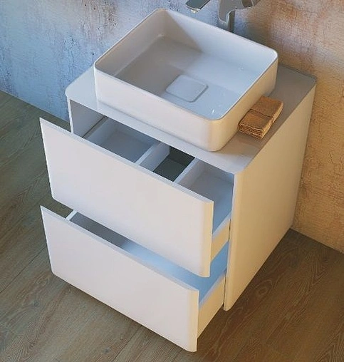 Тумба-умывальник напольная Raval Pure 56 белый Pur.01.56/N/W+641945