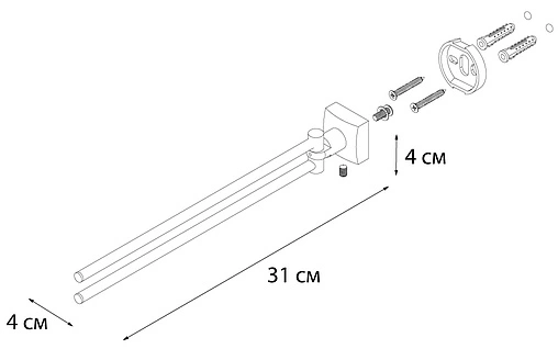 Полотенцедержатель Fixsen Kvadro хром FX-61302A