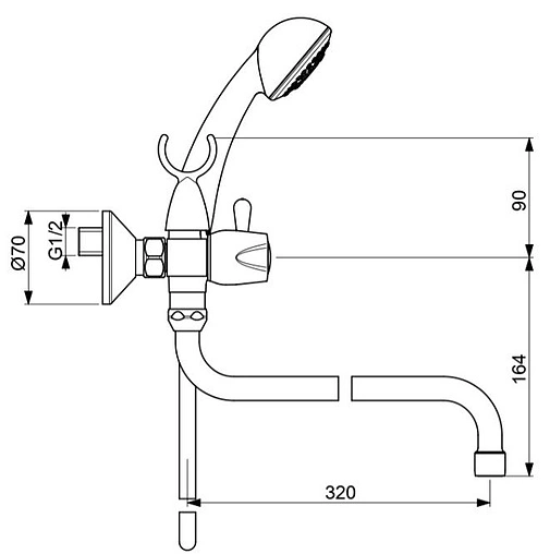 Смеситель для ванны с длинным изливом Vidima Iskar хром BA167AA