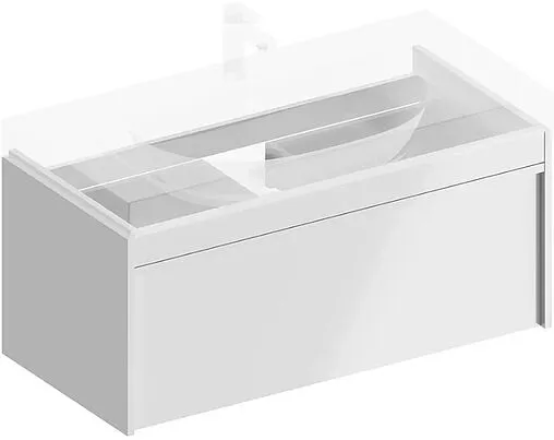 Тумба под умывальник подвесная Kerama Marazzi Modula 100 белая глянцевая MO.100.1+1\WHT