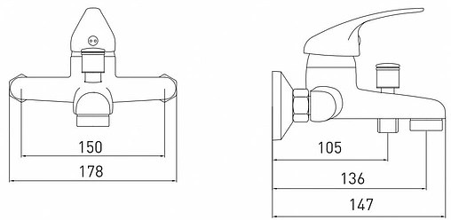 Смеситель для ванны Gross Aqua Basic хром 2237257C