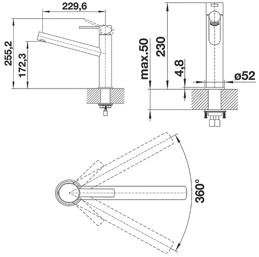 Смеситель для кухни Blanco Ambis нержавеющая сталь 523118