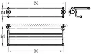 Полка для полотенец Swedbe Terracotta Art терракотовый 2536, 2