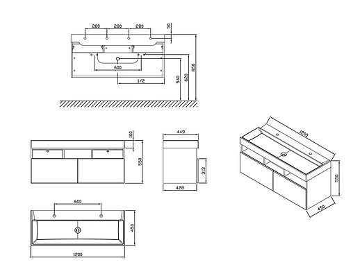 Тумба под умывальник подвесная Ravak SD Natural 120 белый X000001053 Тумба под умывальник подвесная Ravak SD Natural 120 белый X000001053