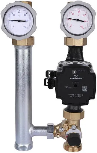 Насосный модуль с 3-х ходовым смесительным клапаном 1"в х 1½"н Meibes MK M66831.36 с насосом Grundfos UPM3 Hybrid 25-70