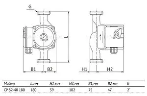 Насос циркуляционный Unipump CP 32-40 180 38835, 4