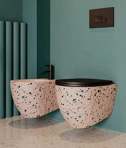 Биде подвесное ISVEA Infinity Terrazzo лососевый 10NF41001SV-2S-TRZ